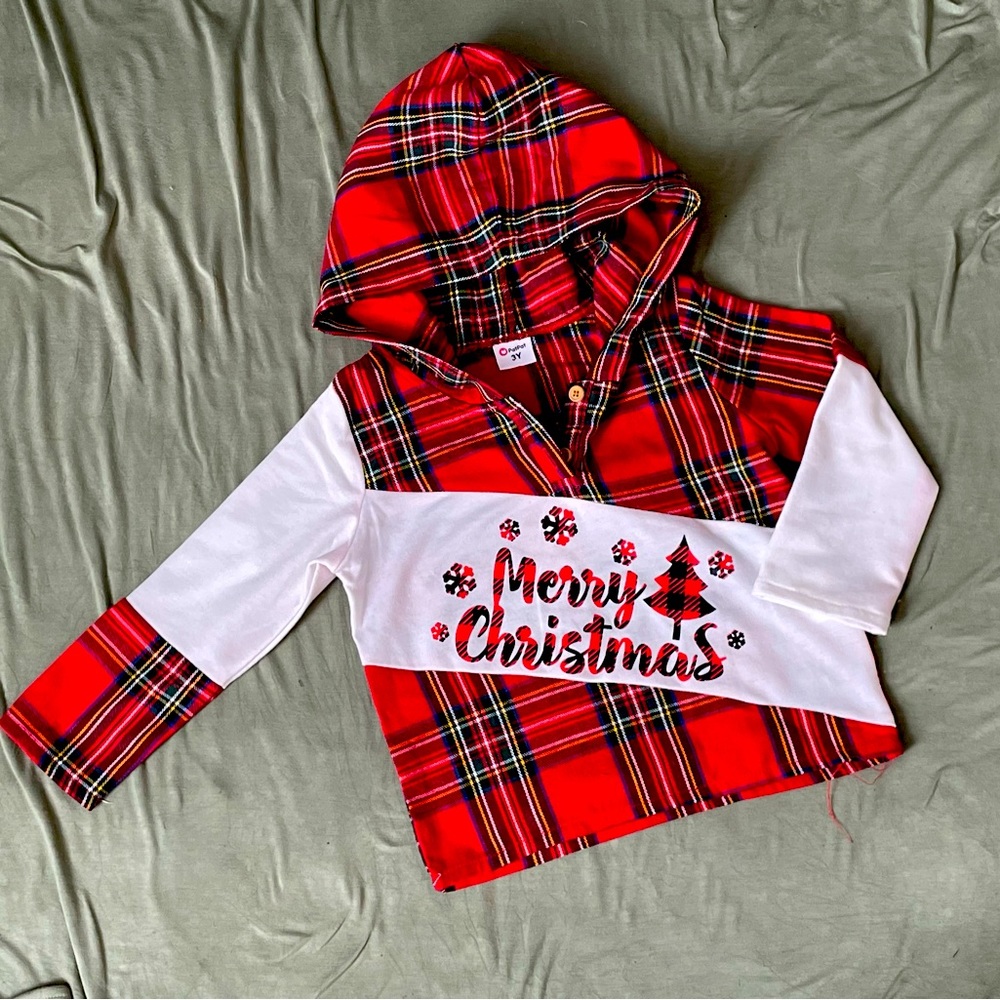 🎄 Plaid Hooded Christmas Shirt NEW!